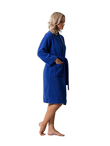 Image of Luxurious Turkish Terry Kimono Collar Super-Soft Terry Absorbent Bathrobes for Women