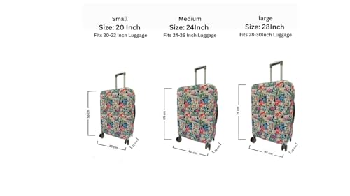 Image of Printed Travel Luggage Cover for Suitcase - Stretchable & Scratchproof Trolley Bag Protector