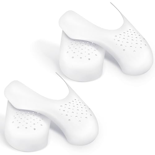 NEPAK 2 Pairs Crease Protectors for Air Force 1 Against Toe Box Shoe Creases Sneaker Shoes Protectors Womens UK Size 3-6.5 (White)