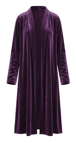 Image of R.Vivimos Women's Long Sleeves Casual Velvet Jacket Open Front Cardigan Coat Outerwear