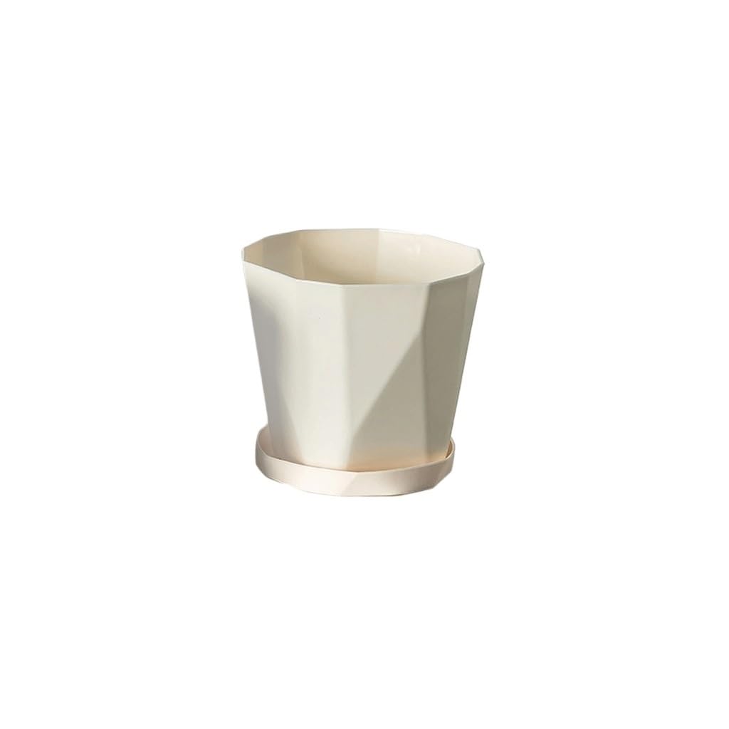GELASIGE Flower Pots Resin Green Plant Succulent Plastic Flower Pot Large Diameter Outdoor Flower Pots(A)