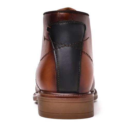 Image of Arkbird Men's Chukka Boots, Leather Ankle Dress Boot Casual Oxfords Lace Up Work Shoes Brownness 12