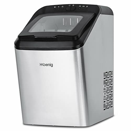 H.Koenig Máquina para Hacer Hielo Profesional 15kg en 24h KBP40, 2 Tamaños de Cubitos de Hielo, Automático, Enchufable Posible Silenciador 2,8L, Rápido Cubito de Hielo Listo en 6 min H.Koenig Máquina para Hacer Hielo Profesional 15kg en 24h KBP40, 2 Tamaños de Cubitos de Hielo, Automático, Enchufable Posible Silenciador 2,8L, Rápido Cubito de Hielo Listo en 6 min