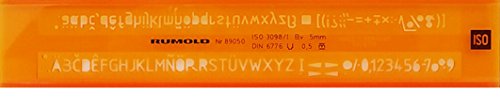 Preisvergleich Produktbild Rumold 89050 Schriftschablone, 5 mm, orange / transparent