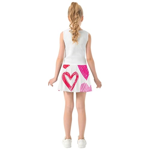 Athletic Shorts Girls Skorts Hearts Styles Toddlers Tennis Skirts Outfit Cheer Skirt 3t4