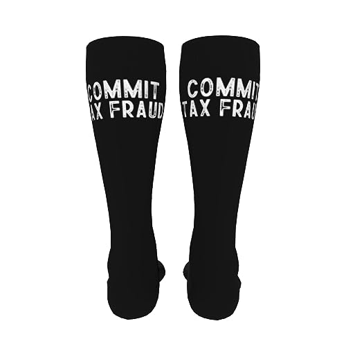 Commit Tax Fraud Knee High Socks For Women Long Tube Socks Athletic Compression Socks Unisex High Socks Girls4