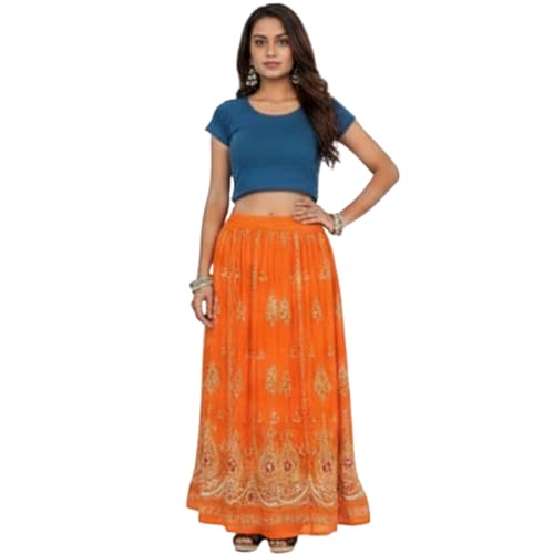Lehenga jupe longue traditionnelle ajustable taille unique pour fête