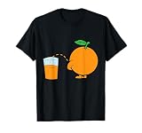 Orange Peeing Into Glass Funny Orange Juice T-Shirt