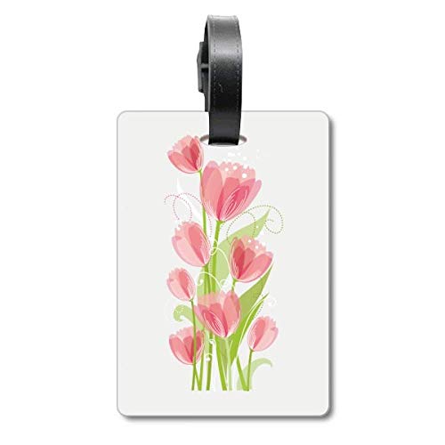 Étiquette valise voyage tulipe : porte-nom d'identification bagage