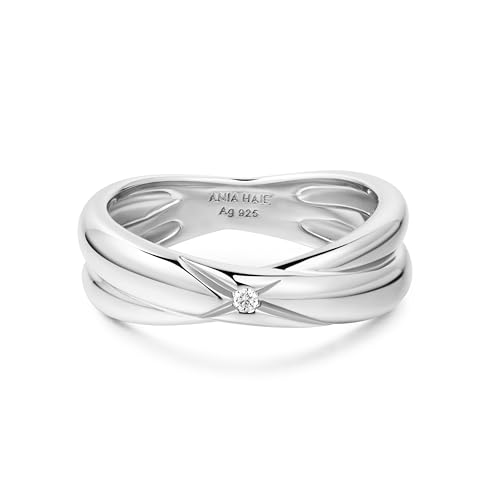 Bague ANIA HAIE anneau double en argent résistant pour peau sensible