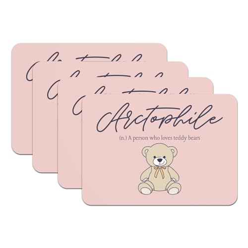 Sets de table rose arctophile teddy bear collector cadeau idéal passionnés - 2