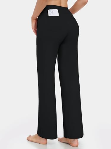 Image of Tapata Petite Womens Wide Leg Yoga Pants 26 /28 High Waist Stretch Loose Lounge Sweatpants Dress Work Casual with Pockets