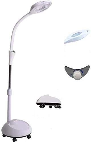 DIFC5 Beauty Salon Pick Acne Lamp Beauty Lamp Tattoo Lamp Led Cold Light Lamp Shadowless Lamp Hose Free Bending Adjustable High and Low Water Injection Chassis Magnifying Glass Pattern Floor Lamp 0108
