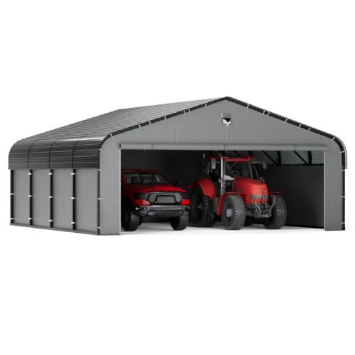 Image of 20x20 Metal Carport with Removable Sidewalls, Heavy Duty Car Carport Canopy, 100MPH Wind Resistance for Cars, Boats, Trucks, Outdoor Parties