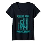 Photo Gallery donna indosso teal for friend pcos consapevolezza bandiera americana maglietta con collo a v Photo Gallery donna indosso teal for friend pcos consapevolezza bandiera americana maglietta con collo a v