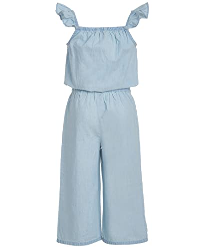 Nautica Girls' Long Pants One Piece Jumpsuit Romper, Sun Bleach Denim, 4 #TOP1