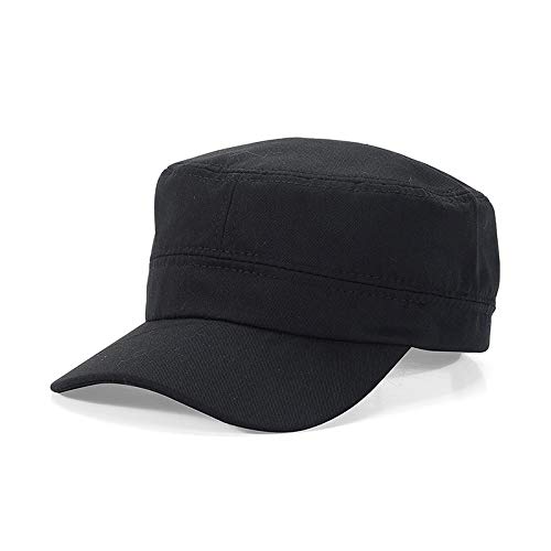 CHENGZI Militärmütze, Unisex, verstellbar, modisch, flach, Twill, Baseballkappe, Kadettenkappe, Kopfumfang 55,9-59,9 cm Cover