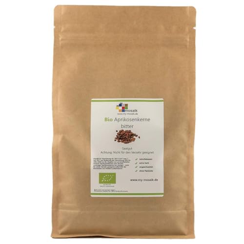 Bio Aprikosenkerne bitter Qualität 'extra herb' 500g - hoher Bitteranteil, naturbelassen, extra...