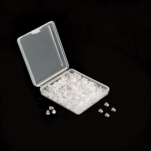 Silicone Earring Backs Earring Backings Soft Clear Ear Safety Back Pads Backstops Bullet Clutch Stopper Replacement for Fish Hook Earring Studs Hoops Diameter 4mm (200)