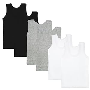 Phedrew 6 Pcs Soft Undershirt Tank Top Cotton Undershirt Sleeveless Shirts for Girls Boys Unisex