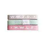 He would Love First WWJD HWLF Bracelets Natural Elastic 3-Pack x What Would Jesus Do | Reversible HWLF x WWJD Bracelets in Mauve, Sand, & Green | Fit All Wrist Sizes