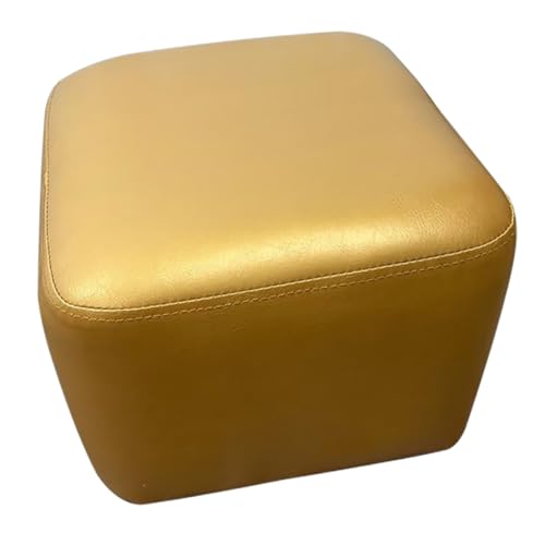Pouf carré rembourré en cuir | Joli repose-pieds pour salon et tanière | Meubles décoratifs élégants | 30 x 30 x 22 cm