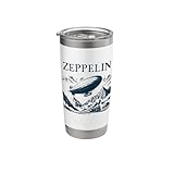 Zeppelin Airship Travel Vintage Flying Blimp Zip Stainless Steel Insulated Tumbler