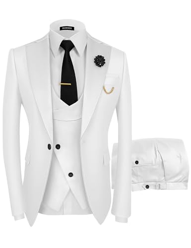 Wangyue Mens Suit 3 Piece Slim Fit Suits for Men Wedding Prom Tuxedo for Men Formal Business Suit