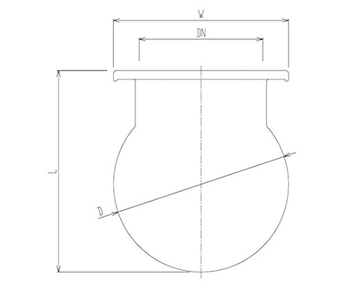 旭製作所 石英球形セパラ反応容器 2000mL 1240-2000