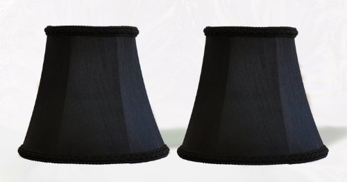Urbanest Set of 2 Chandelier Mini Lamp Shade 5-inch, Bell, Clip On, Black