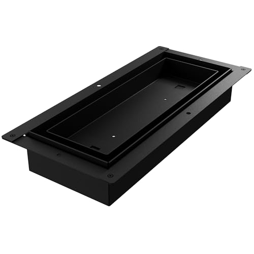 Fittes Flush Floor Vent [Luxe] Minimalist Solid Steel HVAC Air Return Register Cover Customizable Modern Adjustable Airflow Solution for Home Floor Damper Included 4x10 Matte Black