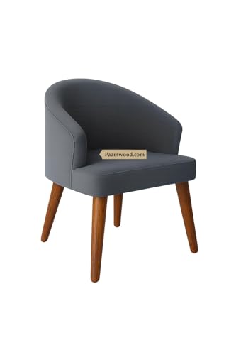 Image of Upholstery Barrel Arm Chair with Soft Serenity Suede Fabric for Dining Room, Living Room, Bedroom, Cafe, or Restaurant with Comfortable & Stylish | Grey Set of 2