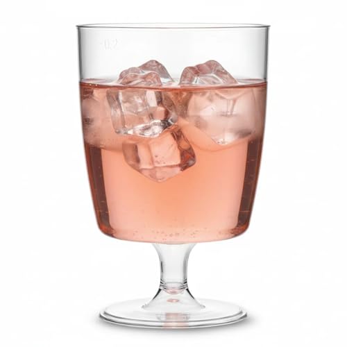 Regalzone 100 Plastic Wine Glasses 230ml - Suitable for Mulled Wine