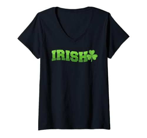 Mujer Trébol Irlandés Irlanda Orgullo Verde Irlandés Camiseta Cuello V
