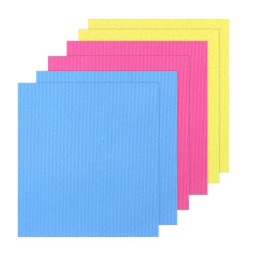 EQLEF Paño de Cocina Sueco, 6 Piezas Paños de Cocina Suecos adsorbente Trapo de Cocina Respetuoso con el Medio Ambiente toallitas para Cocina Swedish Dish Cloths Cocina y hogar