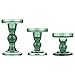 Lewondr Candelabro in Vetro Trasparente 3 Pezzi, Accessori Decorazioni Tavolo Porta Candele, Candelieri per Tavolo, Casa, Matrimoni, Feste, Verde