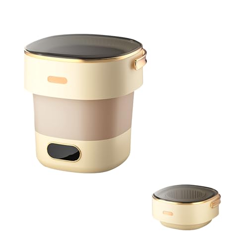 Mini machine à laver portable 13 l 2,5 kg avec séchoir rotatif pour sous-vêtements, vêtements de bébé, chaussettes, petites pièces pour appartements, dortoirs, camping et camping-car, beige et blanc