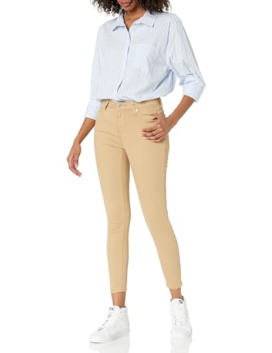 Amazon Essentials Damen Elastische Skinny-Jeans Mittelhoher Bund - Auslaufmodell, Helles Kamelbraun, 42