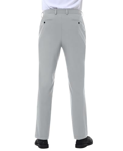 Mens Stretch Dress Pants Slim Fit Dress Pants for Mens Wrinkle Free Expandable Waist Business Casual Golf Pants4