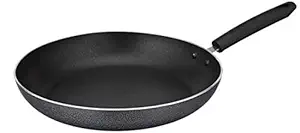 Amazon Brand - Solimo Aluminium Non Stick Frypan (28 cm, Hammertone finish, 3 coat, 2.9mm thickness), Black