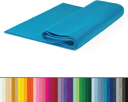 Fieltro Por Metros, Ancho 90 Ctrs, Manualidades, Costura, Disfraces, Decoración. (Azul Turquesa, 1 Metro)