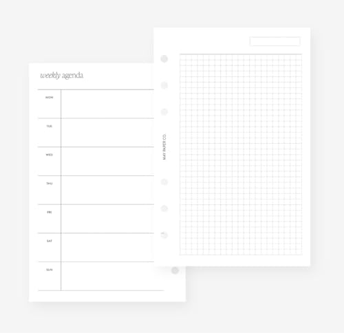 Agenda semainier compact non daté pour organiser vos semaines de travail et projets personnels