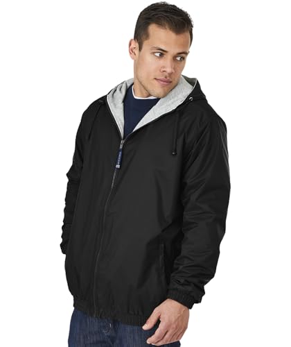 Charles River Apparel Unisex Performer Jacket, Mens & Womens Water & Wind-Resistant Sweatshirt-Lined Jacket, Black, Small