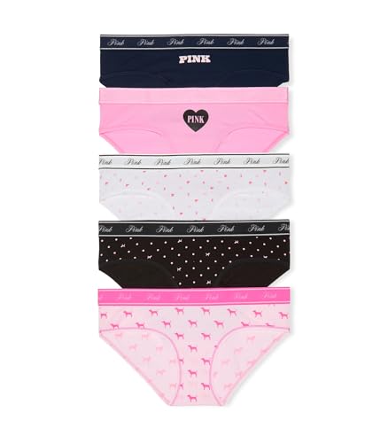 Culotte en coton élastique Victoria's Secret Pink avec bande logo hipster stretch