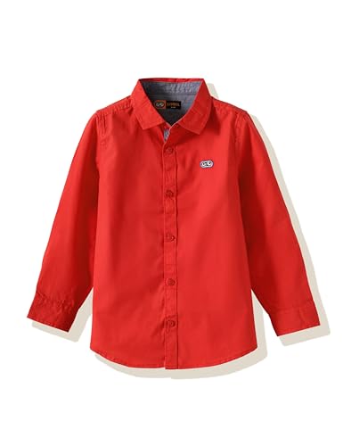Image of Amazon Brand - Symbol Boys 100% Cotton Solid Casual Shirt | Full Sleeves | Regular Fit | Age 2-14 Years