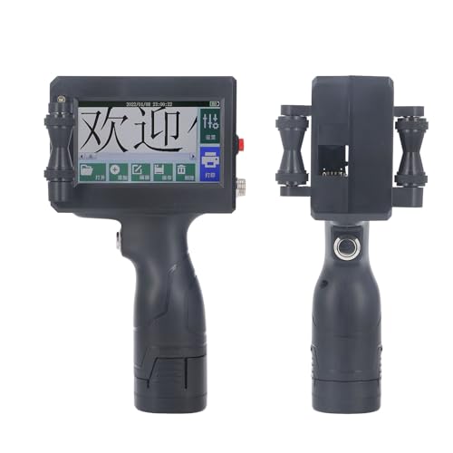 Handheld Inkjet Printer, Mini Portable Intelligent with LED Touch Screen for Printing on Various Materials (US Plug AC110?240V)