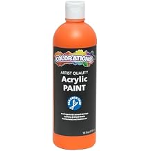 Colorations Artist Quality Acrylic Orange Paint - 16 oz 473ml - Made in United States, Paraben-Free, Non-Toxic, Acrylic Paint for Adults and Kids