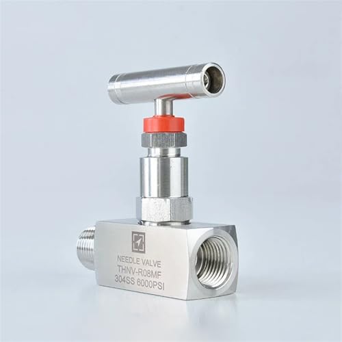 Válvula de aguja para controlar presión de 6000 PSI con sistema de alivio seguro 3/4" 2