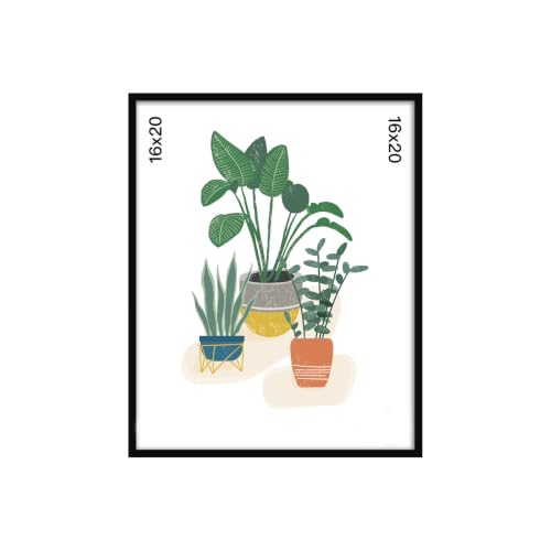 16x20 Picture Frame Black Flat Profile Wall Photo Frame