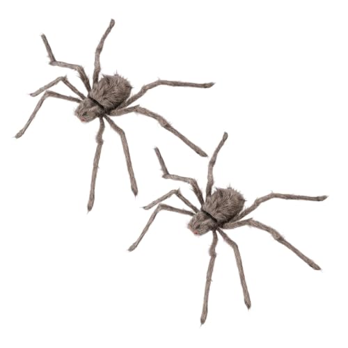 2 Pieces Horror Theme Creepy Giant Halloween Spiders for Outdoor Decor - image 1